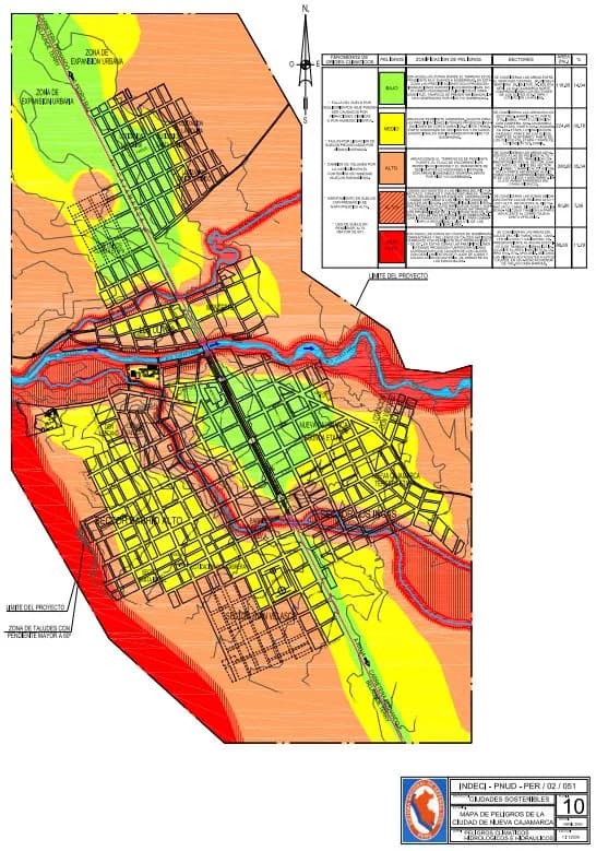 Mapa de zonificación de niveles de riesgo del distrito de Sechura, Piura